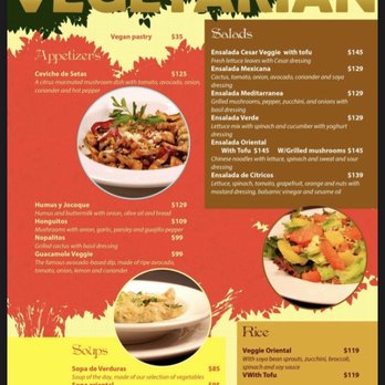 Natura - Vegetarian menu 2 - Vegetarian Near Me - Cancún, ROO