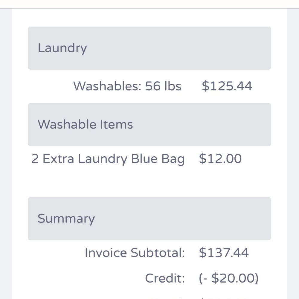 Marin Wash and Fold - Our bill for 56lbs of laundry. - Laundry Services Near Me Marin Wash and Fold - Our bill for 56lbs of laundry. - Laundry Services Near Me