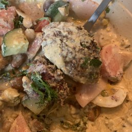 Delicious hummus + falafel combo. Delicious hummus + falafel combo.