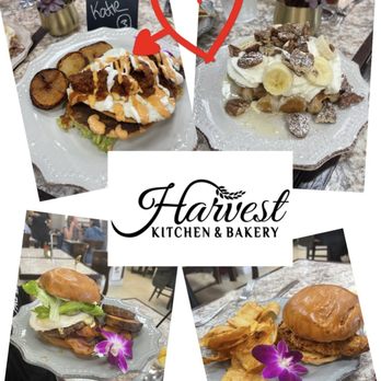 Harvest Kitchen & Bakery - Huevos Rancheros with chicken Belgium Waffles with cookie butter & bananas Crispy Chicken sandwich Bacon Cheeseburger - Breakfast & Brunch Near Me - Katy, Texas Harvest Kitchen & Bakery - Huevos Rancheros with chicken Belgium Waffles with cookie butter & bananas Crispy Chicken sandwich Bacon Cheeseburger - Breakfast & Brunch Near Me - Katy, Texas