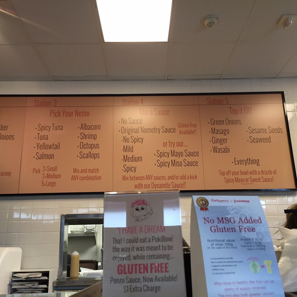 PokiNometry - Menu on wall - Japanese Near Me - Anaheim, California PokiNometry - Menu on wall - Japanese Near Me - Anaheim, California