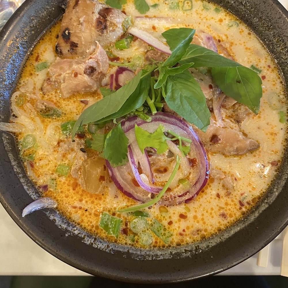 Ginger and Lemongrass - Coconut Spicy Lemongrass Soup with chicken - Vietnamese Near Me - Whitestone, New York Ginger and Lemongrass - Coconut Spicy Lemongrass Soup with chicken - Vietnamese Near Me - Whitestone, New York