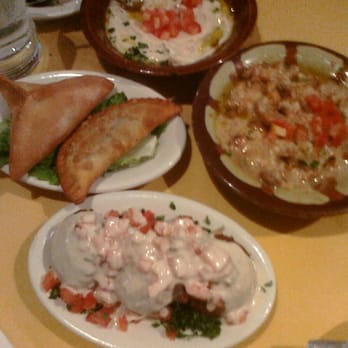 Cedars Restaurant - Falafel (front) Sanbusik (left) Hummus (top) baba ganoush (right) - Lebanese Near Me - Camp Hill, Pennsylvania Cedars Restaurant - Falafel (front) Sanbusik (left) Hummus (top) baba ganoush (right) - Lebanese Near Me - Camp Hill, Pennsylvania