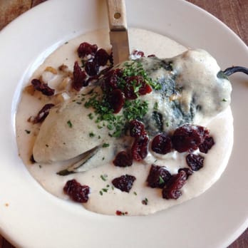 Liberty Bar - Chile relleno with beef, cranberries and goat cheese. It's off the appetizer menu. Don't know why. It's a great lunch item. - American Near Me - San Antonio, Texas