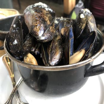 Brussels Bistro - Steamed Small Pot of Mussels  Fries - Belgian Near Me - Laguna Beach, California