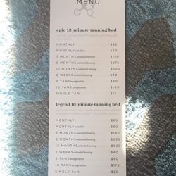 The W Salon and Tanning - Price List (2/2)