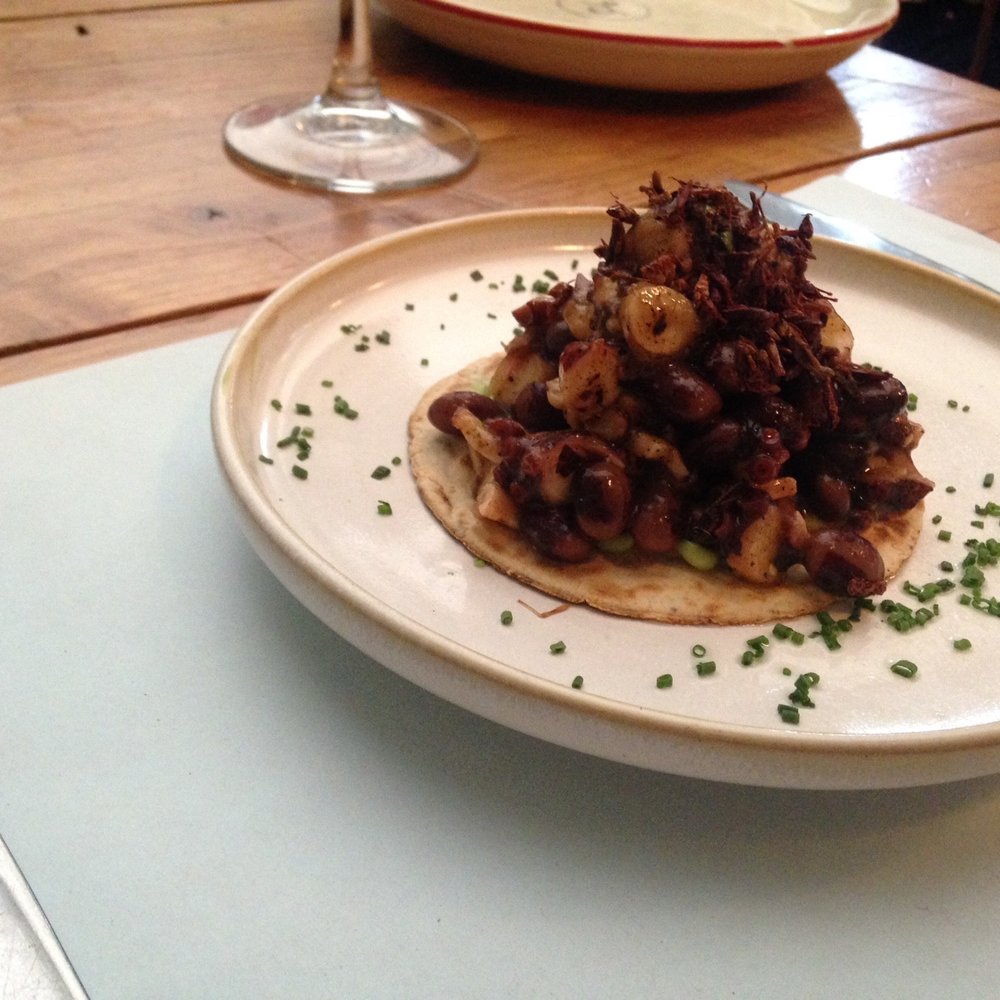 Campobaja - Tostada de pulpo amado con chapulines - Seafood Near Me - México, D.F., DIF