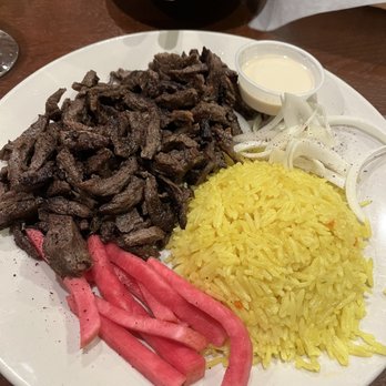 Cedar Palace - Beef Shawarma Dinner Plate - Lebanese Near Me - Chicago, Illinois