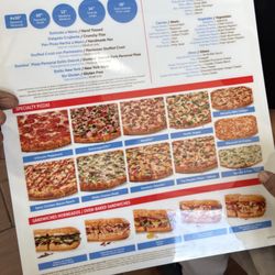 Domino's Pizza - Front of menu