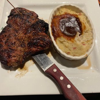 Sam's Steak & Grill - 10 oz ny strip with mashed potatoes (comes with gravy but doesnt state in menu) - American Near Me - Valley Stream, New York Sam's Steak & Grill - 10 oz ny strip with mashed potatoes (comes with gravy but doesnt state in menu) - American Near Me - Valley Stream, New York