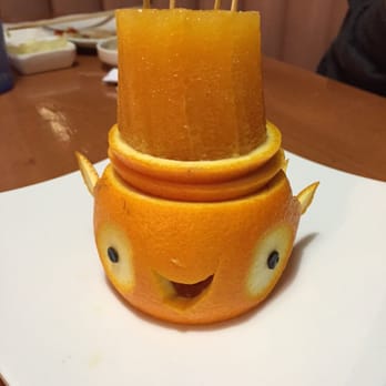 Tomo7 sushi  - Chef Jimmy made us a fish orange! It was well cut and made and soooo cute! - Sushi Bars Near Me - Riverside, California