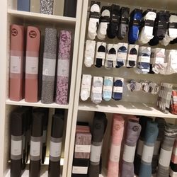 lululemon - Yoga mats, blocks, and socks.