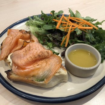 Platform Espresso Bar - Torched Salmon sandwich with house salad - Coffee & Tea Near Me - Markham, Ontario