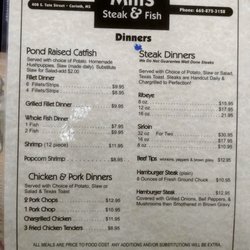 Mills Steak & Fish - Mills Steak & Fish Menu