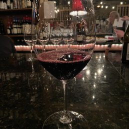 a glass of red wine