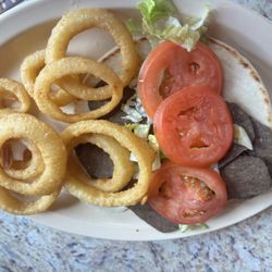 Post Office Bar & Grill - Gyro cheap slices of meat. Onion rings.