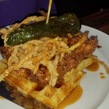 J. Macklin’s Grill - Chicken n Waffle with a true pepper uptop - Bars Near Me - Coppell, Texas J. Macklin’s Grill - Chicken n Waffle with a true pepper uptop - Bars Near Me - Coppell, Texas