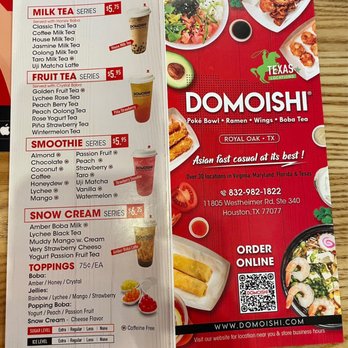 Domoishi - Royal Oak - Menu - Poke Near Me - Houston, Texas Domoishi - Royal Oak - Menu - Poke Near Me - Houston, Texas