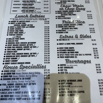 Uncle John’s Cafe - Lunch / Dinner (Chinese Food) menu. Big menu for small restaurant. Try them all. - American Near Me - Los Angeles, California Uncle John’s Cafe - Lunch / Dinner (Chinese Food) menu. Big menu for small restaurant. Try them all. - American Near Me - Los Angeles, California