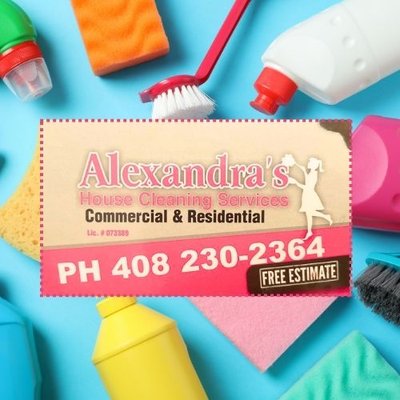 Alexandra's House Cleaning Services - We pride ourselves on delivering exceptional cleaning solutions that leave your home or office sparkling clean and fresh.
Why Choose Us?
Expert Cleaning: Our skilled team ensures every corner is thoroughly cleaned with meticulous attention to detail.
Reliable & Trustworthy: We are committed to providing dependable service you can count on, every time.
Custom Solutions: From residential to commercial cleaning, we tailor our services to meet your specific needs.
Fresh & Inviting: We strive to make your space feel welcoming with a pleasant aroma and pristine cleanliness. Alexandra's House Cleaning Services - We pride ourselves on delivering exceptional cleaning solutions that leave your home or office sparkling clean and fresh.
Why Choose Us?
Expert Cleaning: Our skilled team ensures every corner is thoroughly cleaned with meticulous attention to detail.
Reliable & Trustworthy: We are committed to providing dependable service you can count on, every time.
Custom Solutions: From residential to commercial cleaning, we tailor our services to meet your specific needs.
Fresh & Inviting: We strive to make your space feel welcoming with a pleasant aroma and pristine cleanliness.