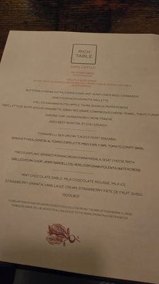 Menu photo 1 Rich Table San Francisco, CA Menu photo 1 Rich Table San Francisco, CA