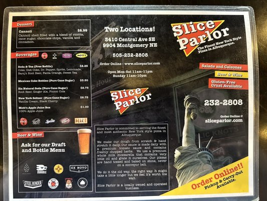 Menu photo 1 Slice Parlor Albuquerque, NM