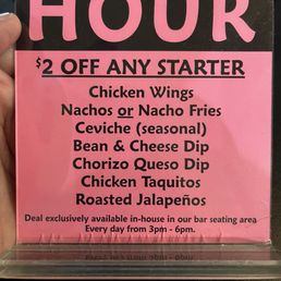 Happy hour details. Happy hour details.