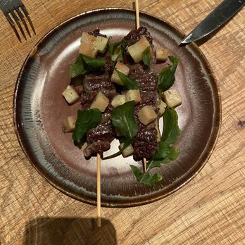 Monteverde - Beef wagyu skewers-it was on the house for the long wait! - Italian Near Me - Chicago, Illinois Monteverde - Beef wagyu skewers-it was on the house for the long wait! - Italian Near Me - Chicago, Illinois
