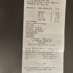 Canadian Tire - This they charged for new purchase. For a simple exchange.