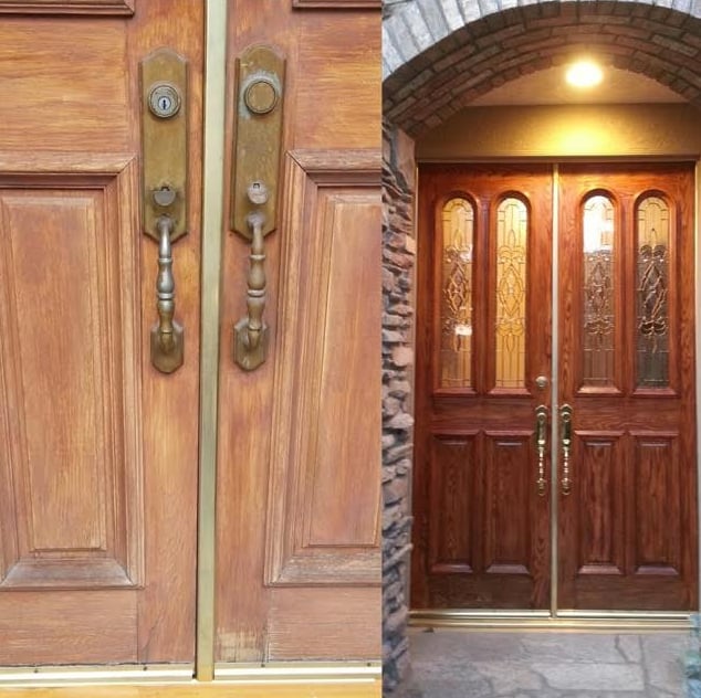 Front entry door refinished