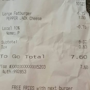 Fatburger - What I paid for just a large Fat Burger with everything but no drink nor fries. - Burgers Near Me - Sherman Oaks, California Fatburger - What I paid for just a large Fat Burger with everything but no drink nor fries. - Burgers Near Me - Sherman Oaks, California