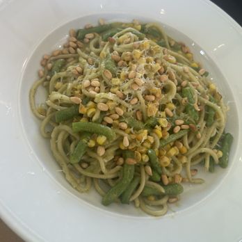 Clyde's Willow Creek Farm - Broccolini Pesto Pasta - New American Near Me - Broadlands, Virginia
