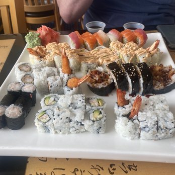 Szechuan Cafe - Shrimp tempura(x2), BB roll (x2), shrimp roll, rainbow roll, spicy tuna, and Boston roll - Szechuan Near Me - Pasadena, Maryland
