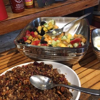 Turpin Meadow Ranch - a bowl of granola and a bowl of fruit and yogurt - Bars Near Me - Moran, Wyoming Turpin Meadow Ranch - a bowl of granola and a bowl of fruit and yogurt - Bars Near Me - Moran, Wyoming