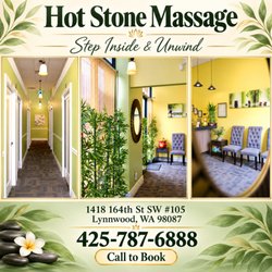 Hot Stone Massage - Our traditional full body massage in Lynnwood, WA
includes a combination of different massage therapies like 
Swedish Massage...