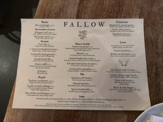 Menu photo 7 Fallow London, XGL