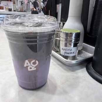 Arc Coffee - Goth latte with Ube and almond milk - Coffee & Tea Near Me - Buena Park, California Arc Coffee - Goth latte with Ube and almond milk - Coffee & Tea Near Me - Buena Park, California