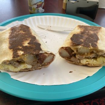 Zaba's - Breakfast burrito with sausage - Coffee & Tea Near Me - St. Augustine, Florida