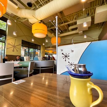 Snooze, an A.M. Eatery - Cute way to serve the coffee - Breakfast & Brunch Near Me - Gilbert, Arizona Snooze, an A.M. Eatery - Cute way to serve the coffee - Breakfast & Brunch Near Me - Gilbert, Arizona