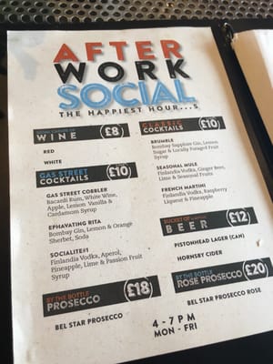 Menu photo 3 Gas Street Social Birmingham, XWM