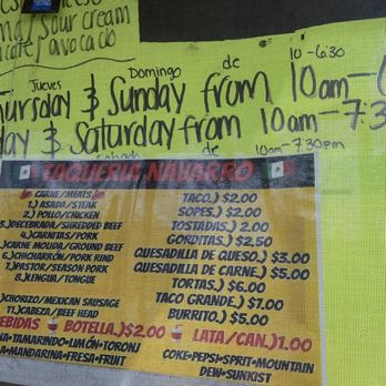 Taqueria Navarro - Menu - Tacos Near Me - Sanford, Florida Taqueria Navarro - Menu - Tacos Near Me - Sanford, Florida