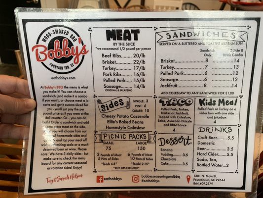 Menu photo 5 Bobby's BBQ Fountain Inn, SC