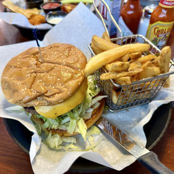 Corky's Kitchen & Bakery - 1/2 Lb. Hamburger with cheese - American Near Me - Rialto, California Corky's Kitchen & Bakery - 1/2 Lb. Hamburger with cheese - American Near Me - Rialto, California