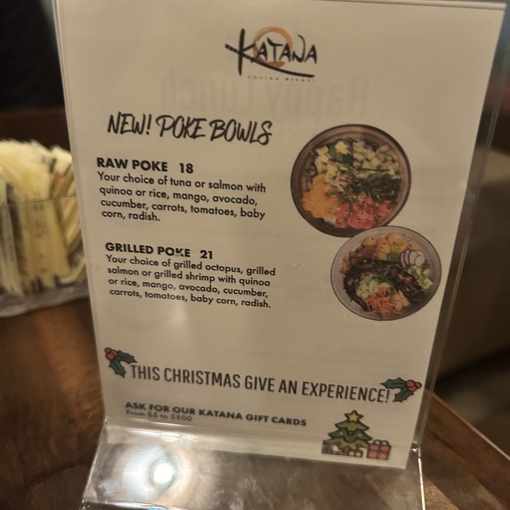 Katana Cocina Nikkei - Poke bowl menu - Japanese Near Me - Weston, Florida