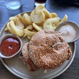 Crispy Chicken Sandwich w/fries.