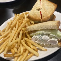 Chicken Salad and cold fries Chicken Salad and cold fries