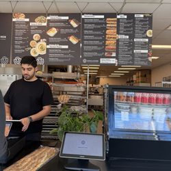 Check Out Area and the menu options on the wall