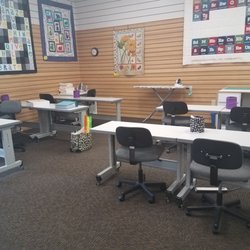 Our Classroom where students learn about their machines, and new techniques about sewing, quilting and embroidery.
