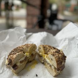 Mozzo Deli  - Egg Sandwich with Meat & Cheese on Everything Bagel