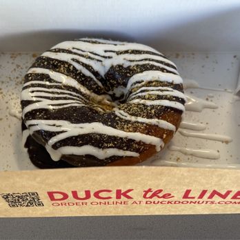 Duck Donuts - S'MORES It's like donuts at the campfire! Enjoy chocolate icing with graham cracker crumbs & marshmallow drizzle. - Donuts Near Me - Irvine, California